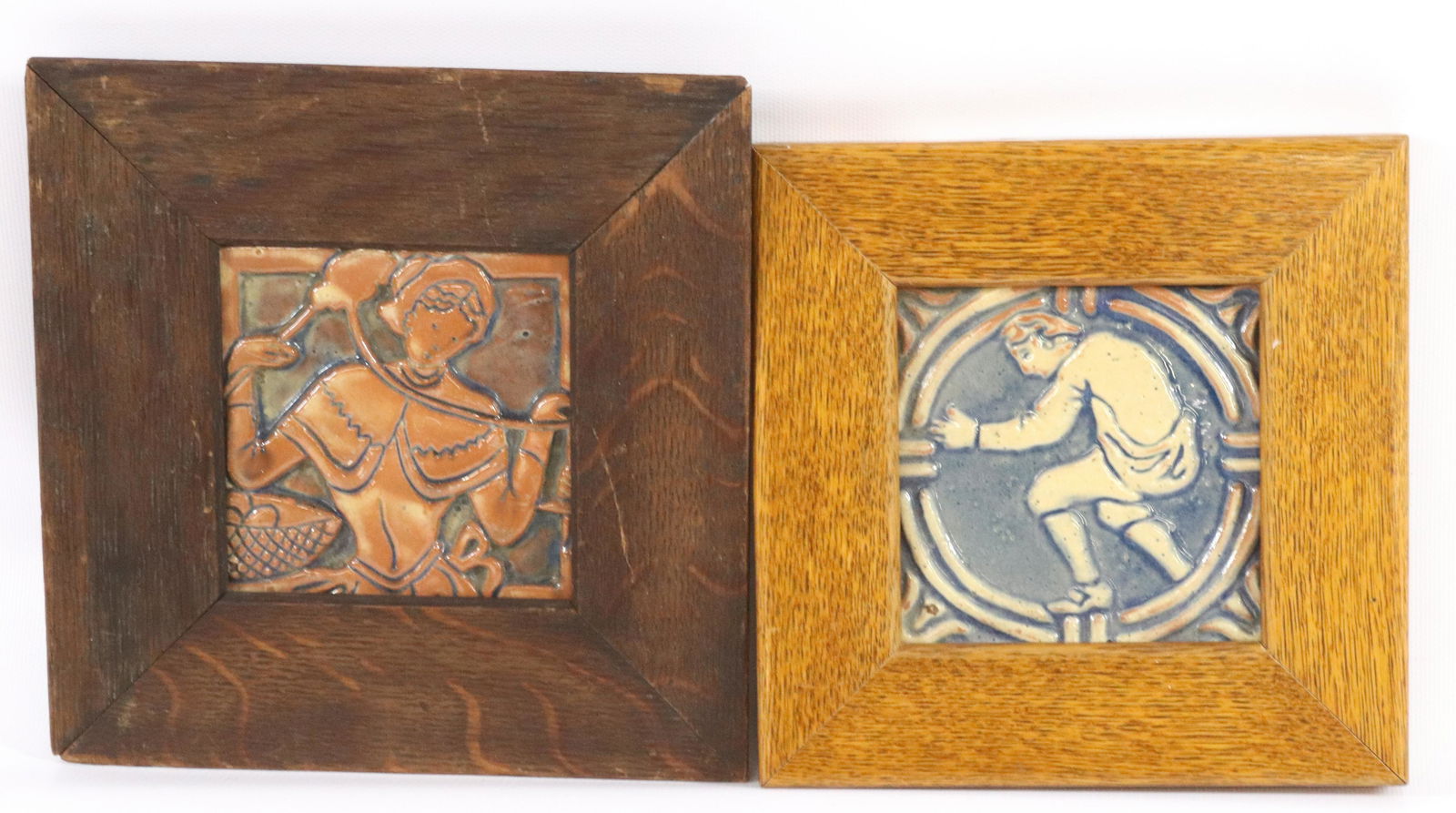 (2) FRAMED MORAVIAN POTTERY TILES (1 of 2)
