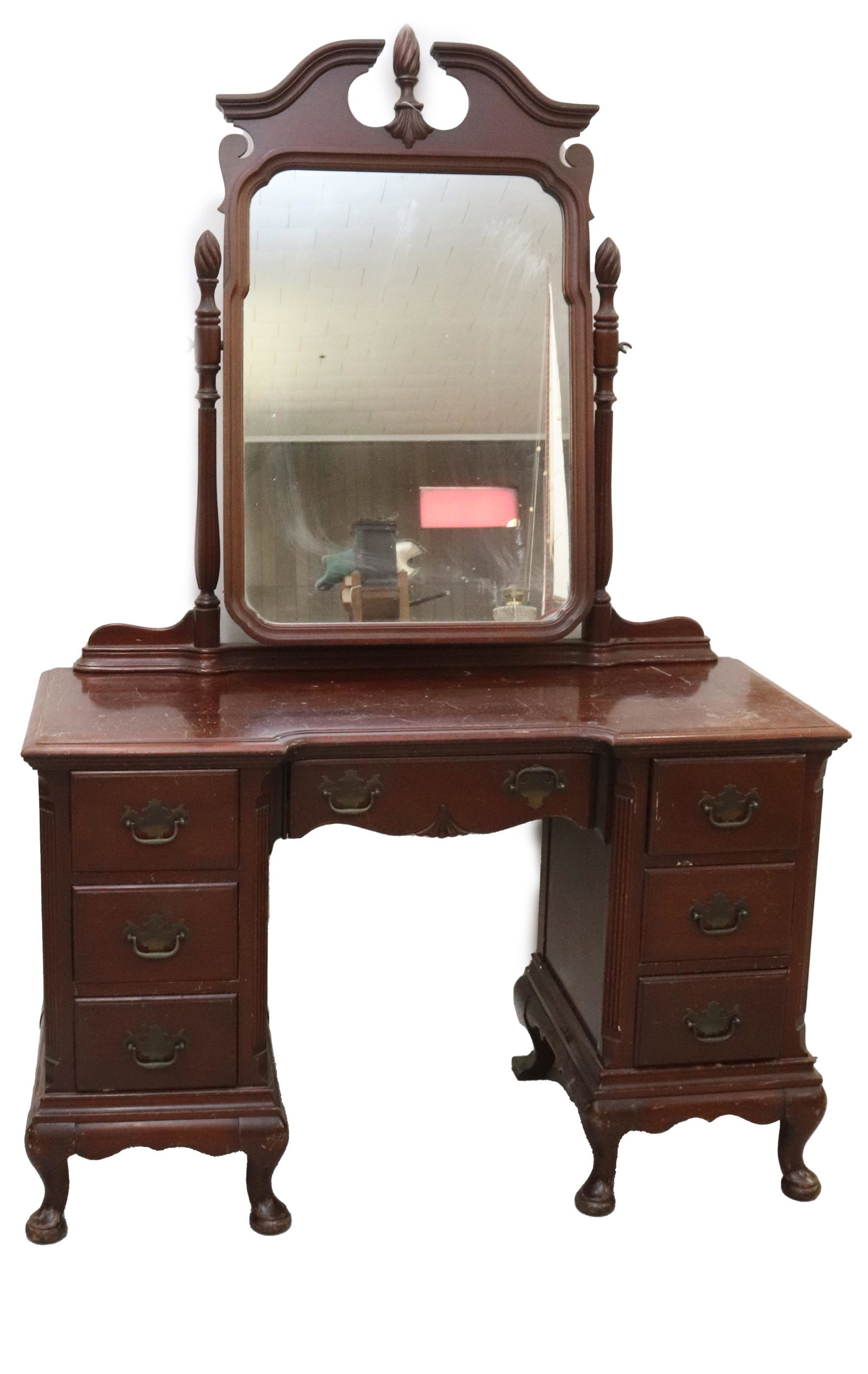 VINTAGE MAHOGANY VANITY WITH MIRROR (1 of 5)