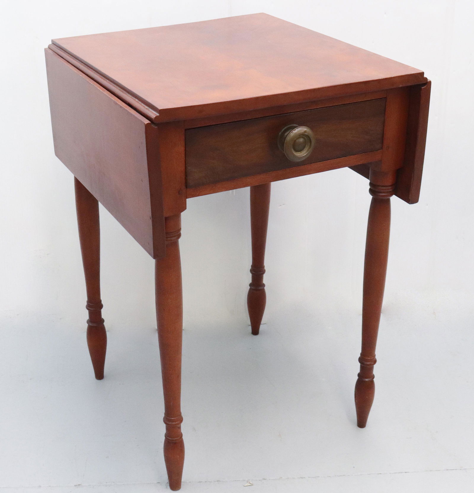 19TH C. ONE DRAWER STAND WITH DROP LEAFS (1 of 3)