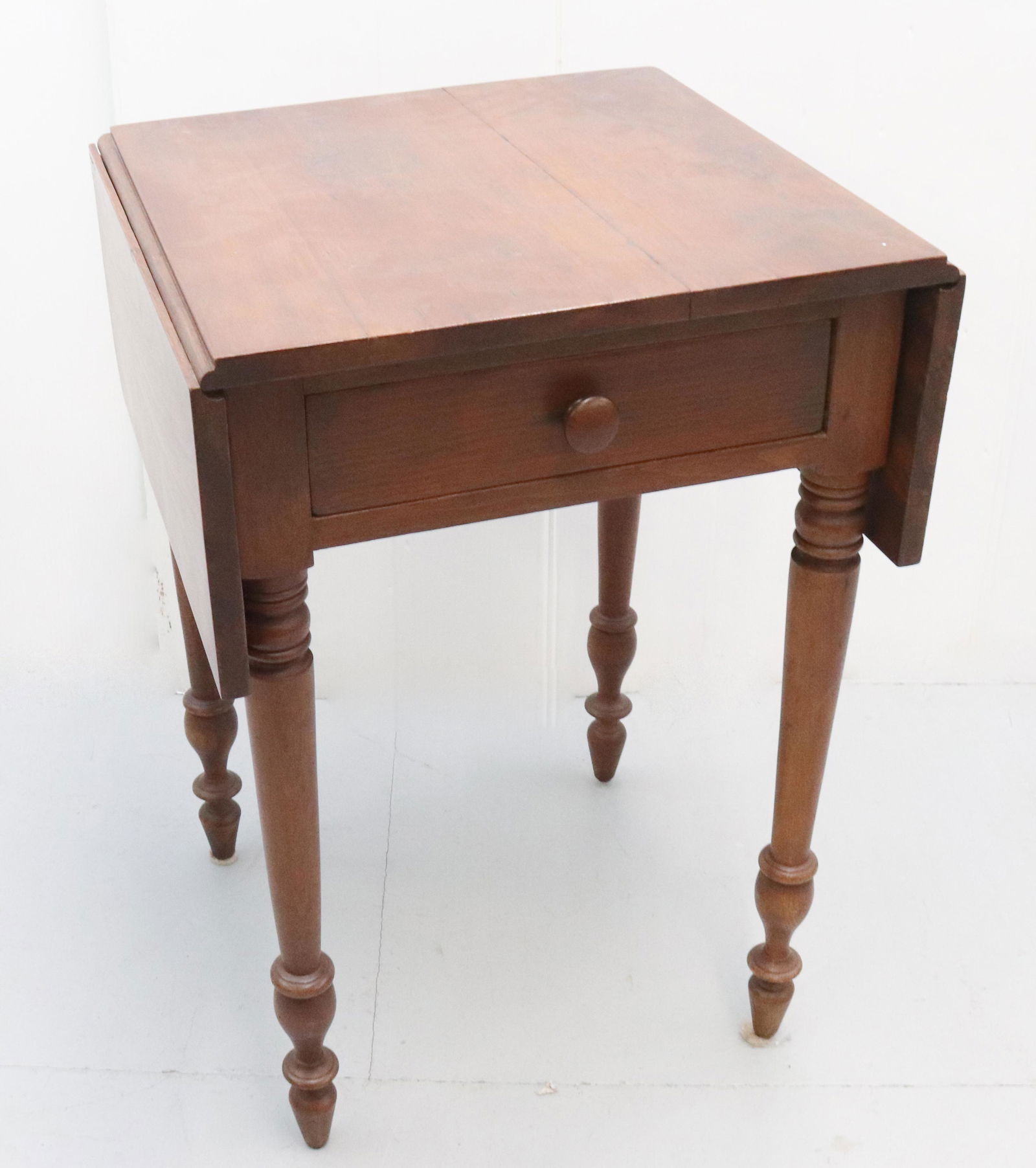 19TH C. ONE DRAWER STAND WITH DROP LEAFS (1 of 3)