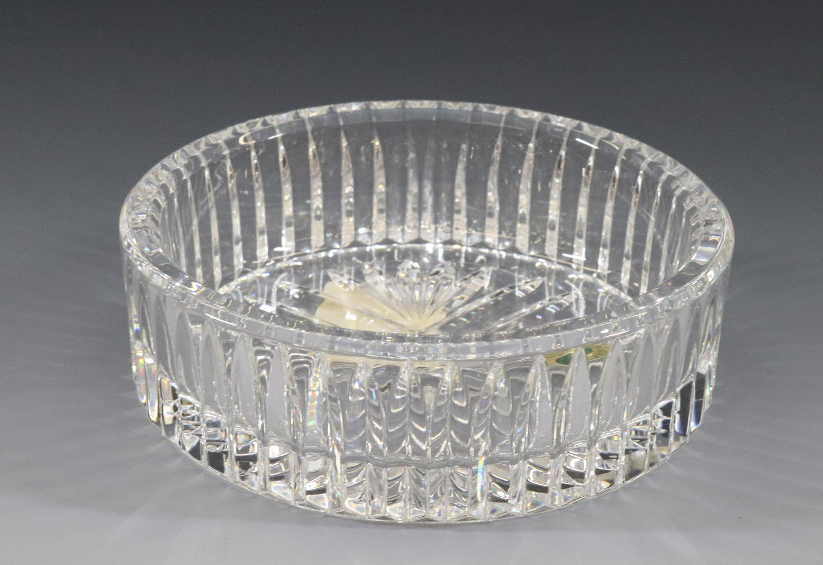 WATERFORD GLASS WINE COASTER: NEW IN BOX DIMENSIONS: 1 1/2" X 5" TERMS: Hartzell's Auction Gallery will handle most of the shipping in-house. WE do reserve the right to not ship some large items, larger lots of glassware, Furnitur
