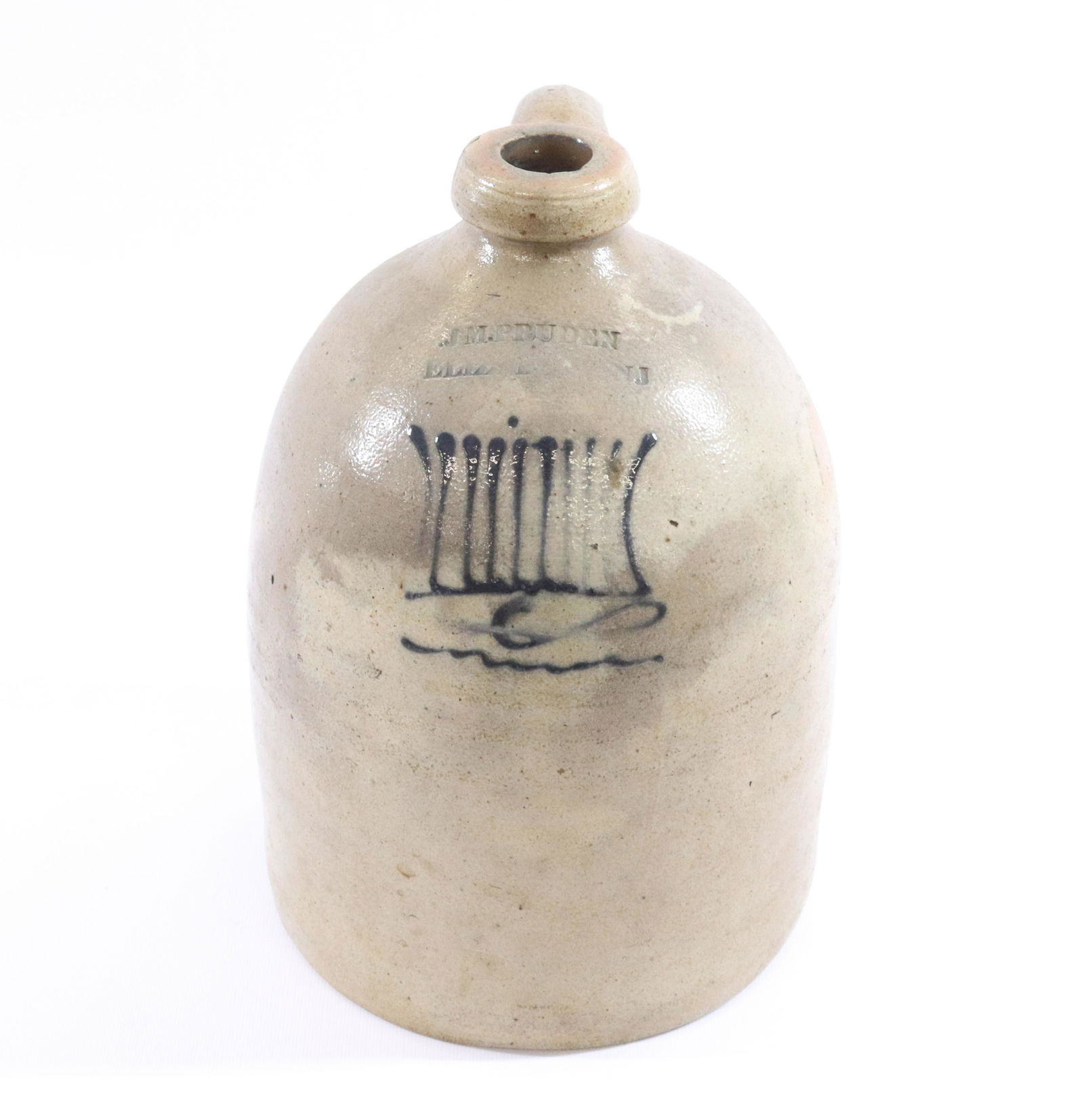 BLUE DECORATED STONEWARE JUG (1 of 6)