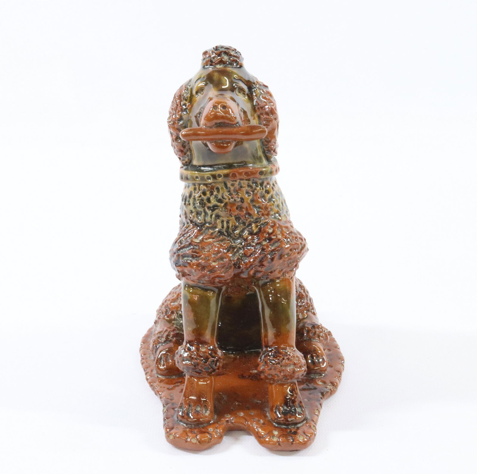 BREININGER POTTERY MOLDED FIGURE OF POODLE (1 of 5)