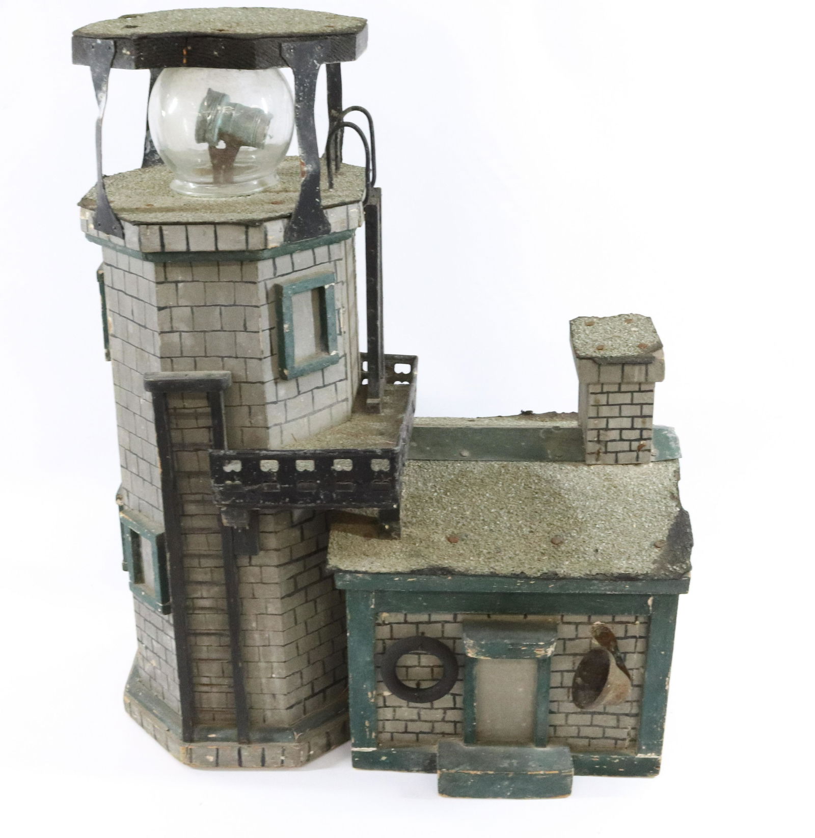 FOLK ART WOODEN LIGHTHOUSE (1 of 3)