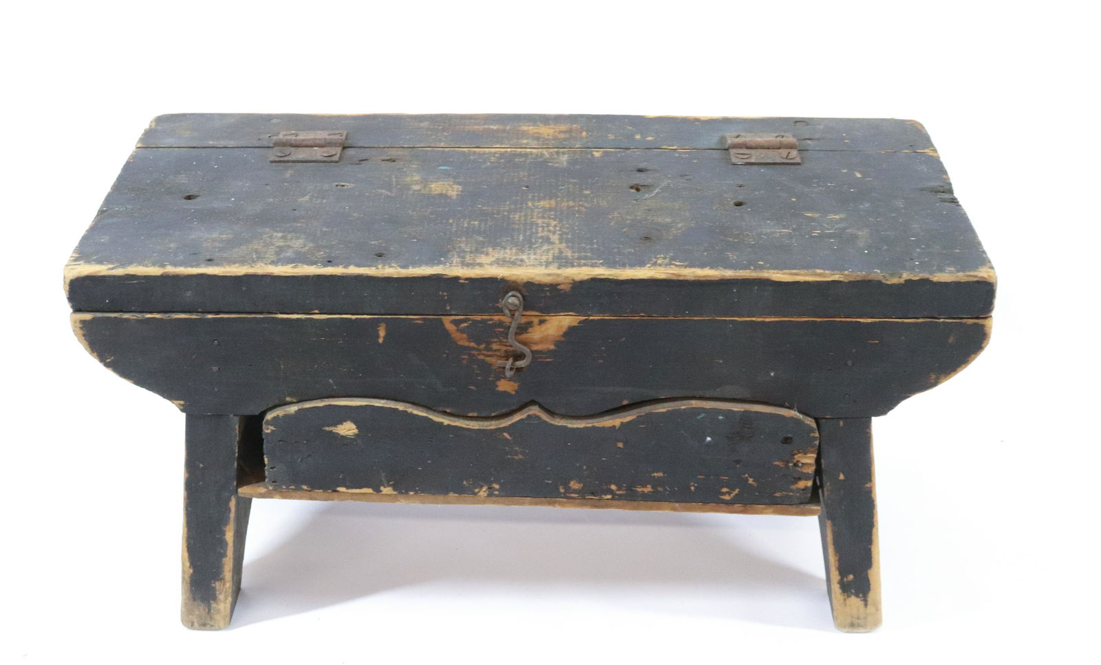 PAINTED WOODEN FOOTSTOOL WITH LIFT-TOP (1 of 5)