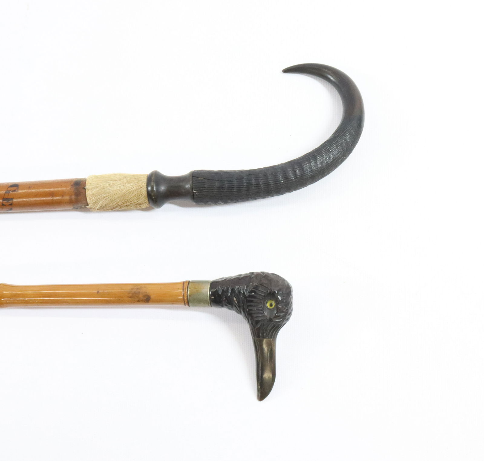 VINTAGE HORN AND BIRD CANE (1 of 5)