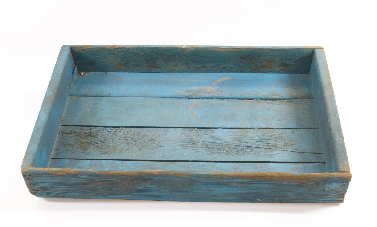 BLUE PAINTED WOODEN CRATE (1 of 3)