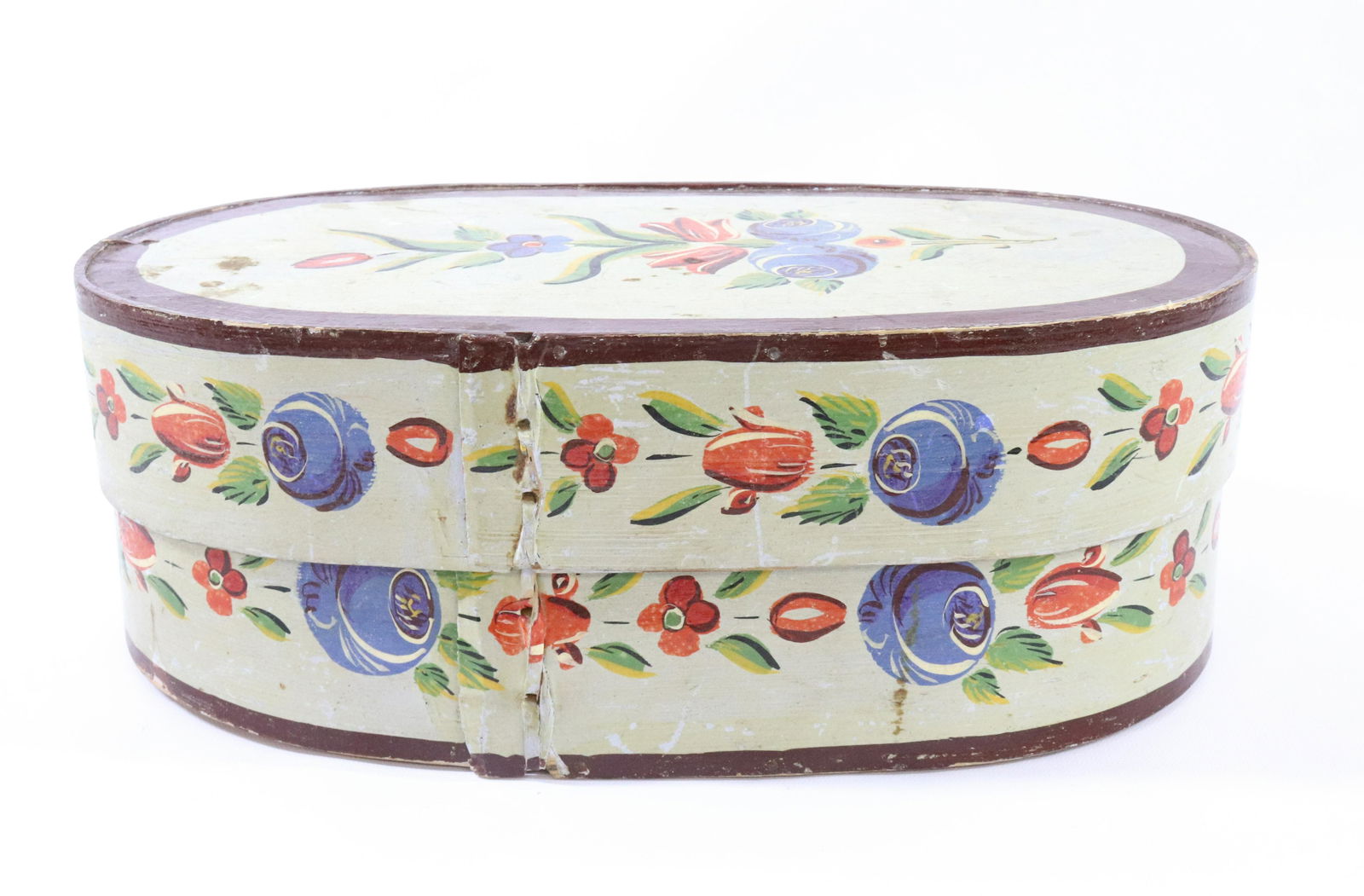 PAINT DECORATED OVAL BOX (1 of 3)