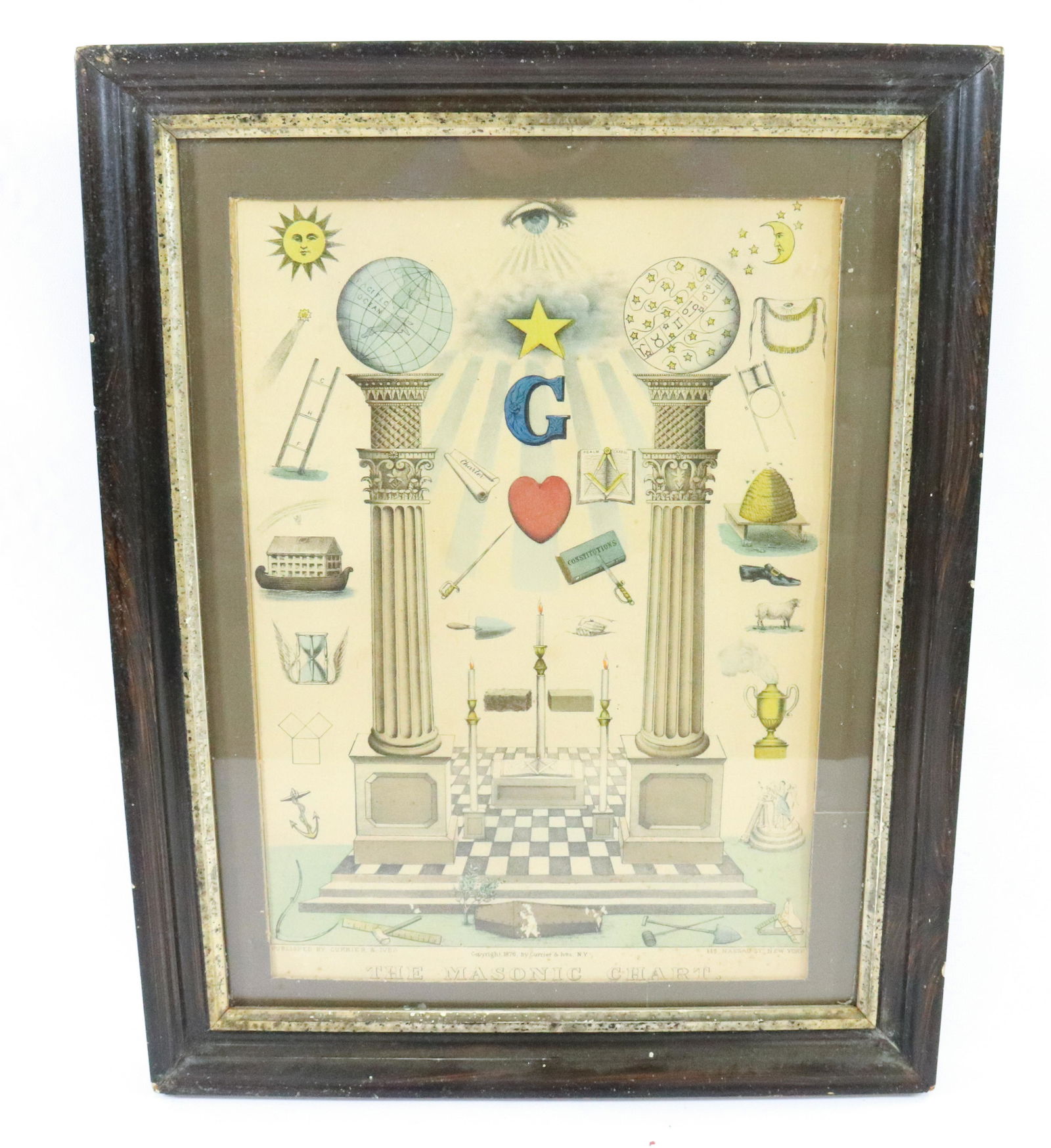 CURRIER & IVES "MASONIC CHART" (1 of 5)