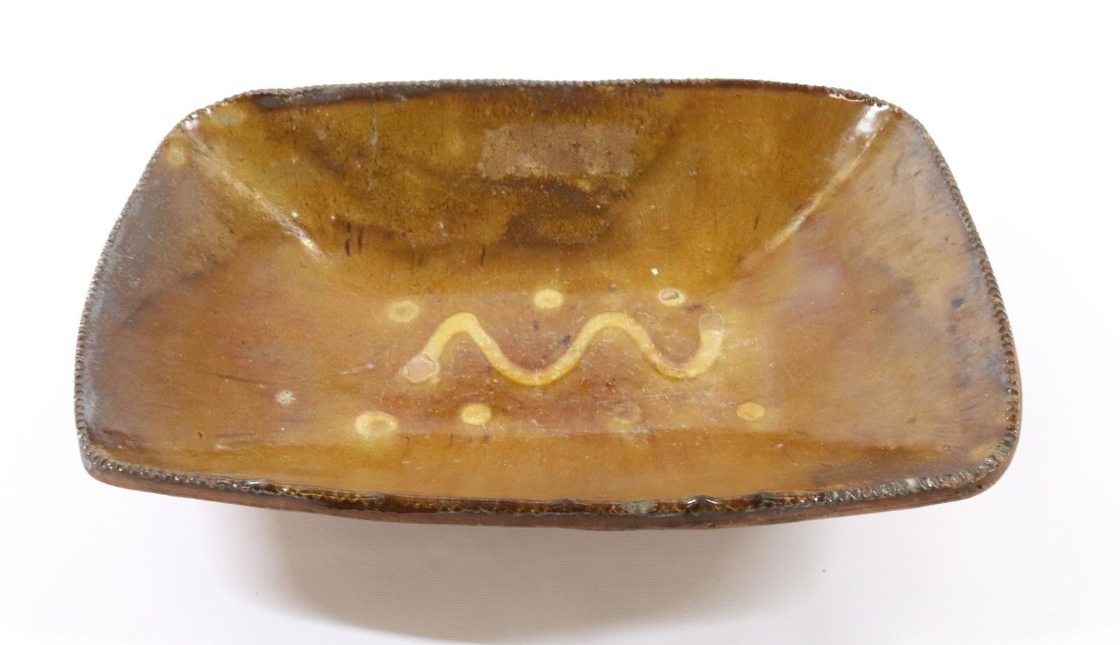 REDWARE DECORATED LOAF DISH (1 of 5)