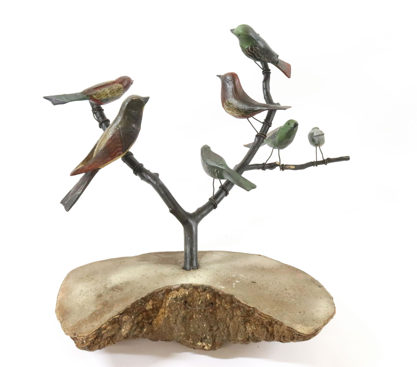 PAINT DECORATED CARVED BIRDS (1 of 6)