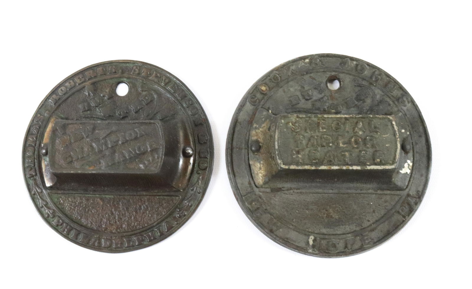 PR. OF CAST IRON ADVERTISING MATCH HOLDERS (1 of 4)