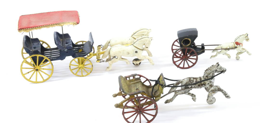 Cast Iron Horse Drawn Carriage Lot