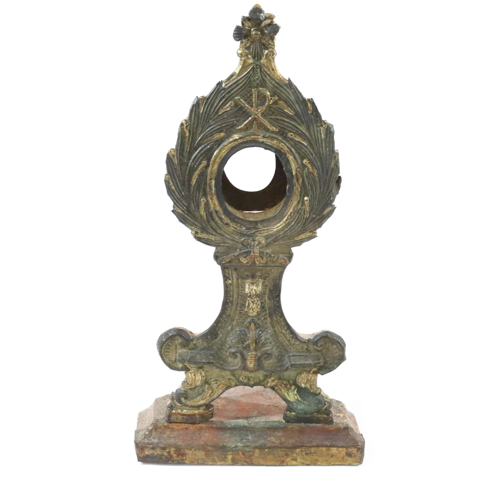 ANTIQUE WOOD/BRASS MONSTRANCE (1 of 5)