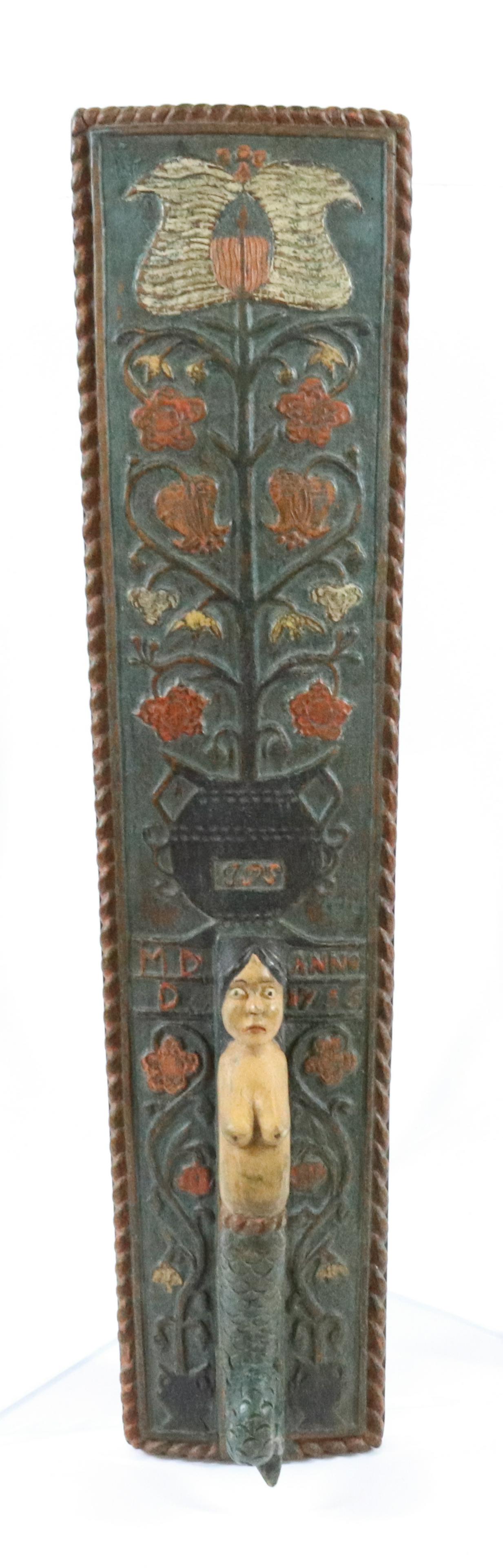 18TH CENTURY CARVED EUROPEAN MANGLE BOARD (1 of 5)