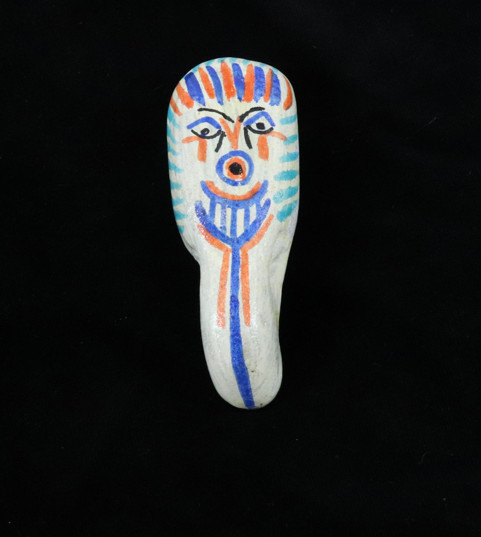 JACK SAVITSKY PAINTED ROCK: PAINTED "CLOWN FACE" ON A ROCK - SIGNED SAVITSKY 81 ON REVERSE Size: 4" Terms: Hartzell's Auction Gallery will handle most of the shipping in-house. WE do reserve the right to not ship some large item