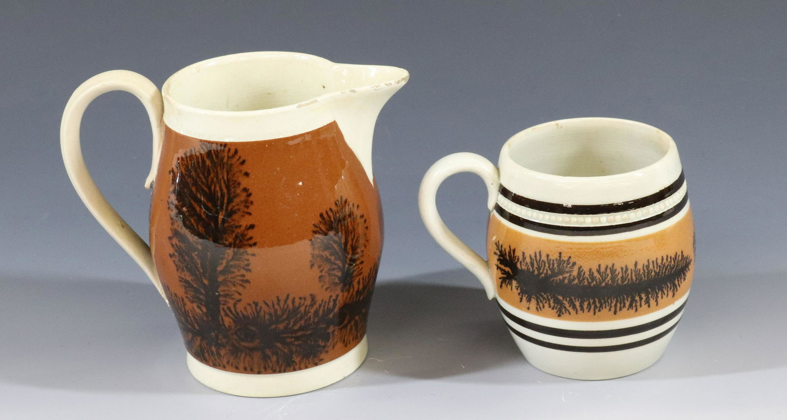 (2) 19TH CENTURY MOCHAWARE PIECES (1 of 6)