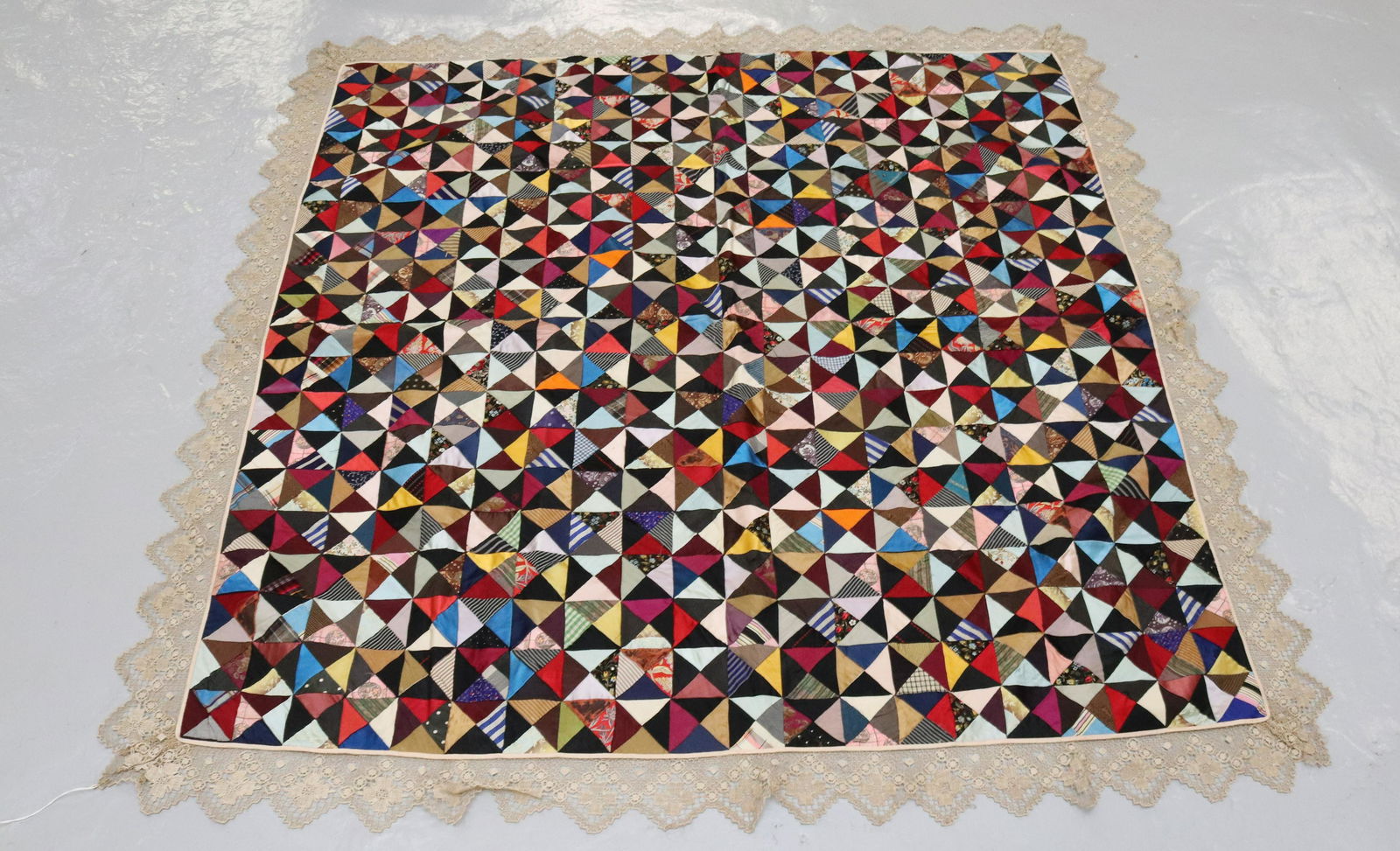 19TH CENTURY CRAZY QUILT TABLE COVERING (1 of 3)