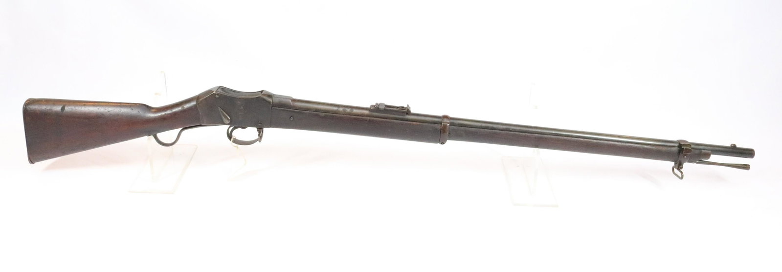MARTINI -HENRY MK11, DATED 1880: CARTOUCH MARKS ON STOCK AND PROOF MARKS ON BARRELS Size: 32" BARREL Terms: Hartzell’s Auction Gallery will handle all Background Checks On-Site. Sunday April 3rd from 9:00am till 2:00pm or Monda