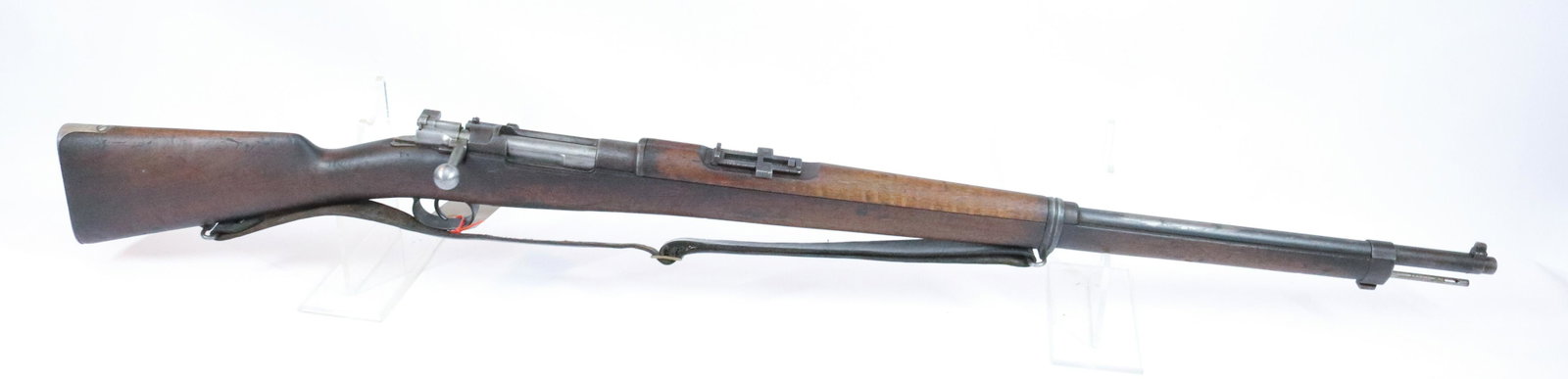 CHILEAN MAUSER MODEL 1895: 7MM, SERIAL# H 391 WITH BARREL PROOF MARKS - THIS GUN REQUIRES REGISTRATION Size: 30" BARREL Terms: Hartzell’s Auction Gallery will handle all Background Checks On-Site. Sunday April 3rd from 9: