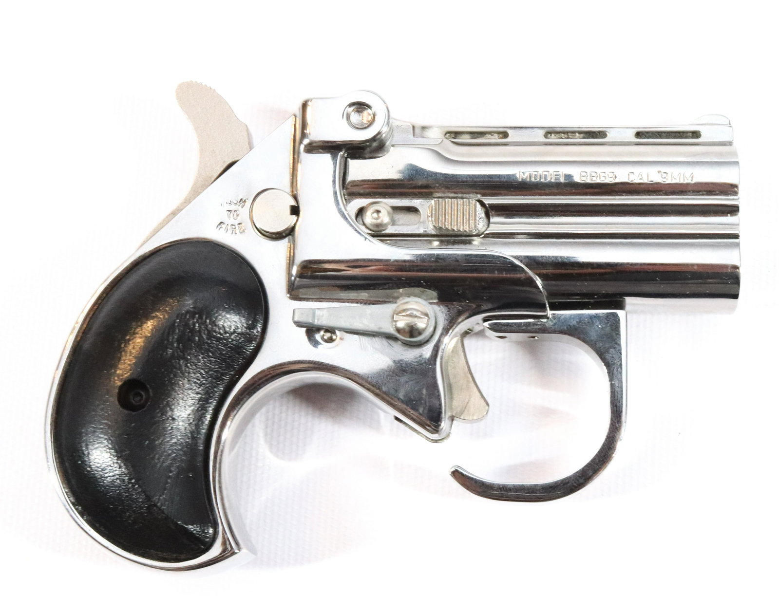 COBRA BBG9 DERRINGER: 9MM, SERIAL# BT014545 - 2 1/2" BARRELS - NEW IN BOX - THIS GUN REQUIRES REGISTRATION Size: 2 1/2" BARRELS Terms: Hartzell’s Auction Gallery will handle all Background Checks On-Site. Sunday Apri