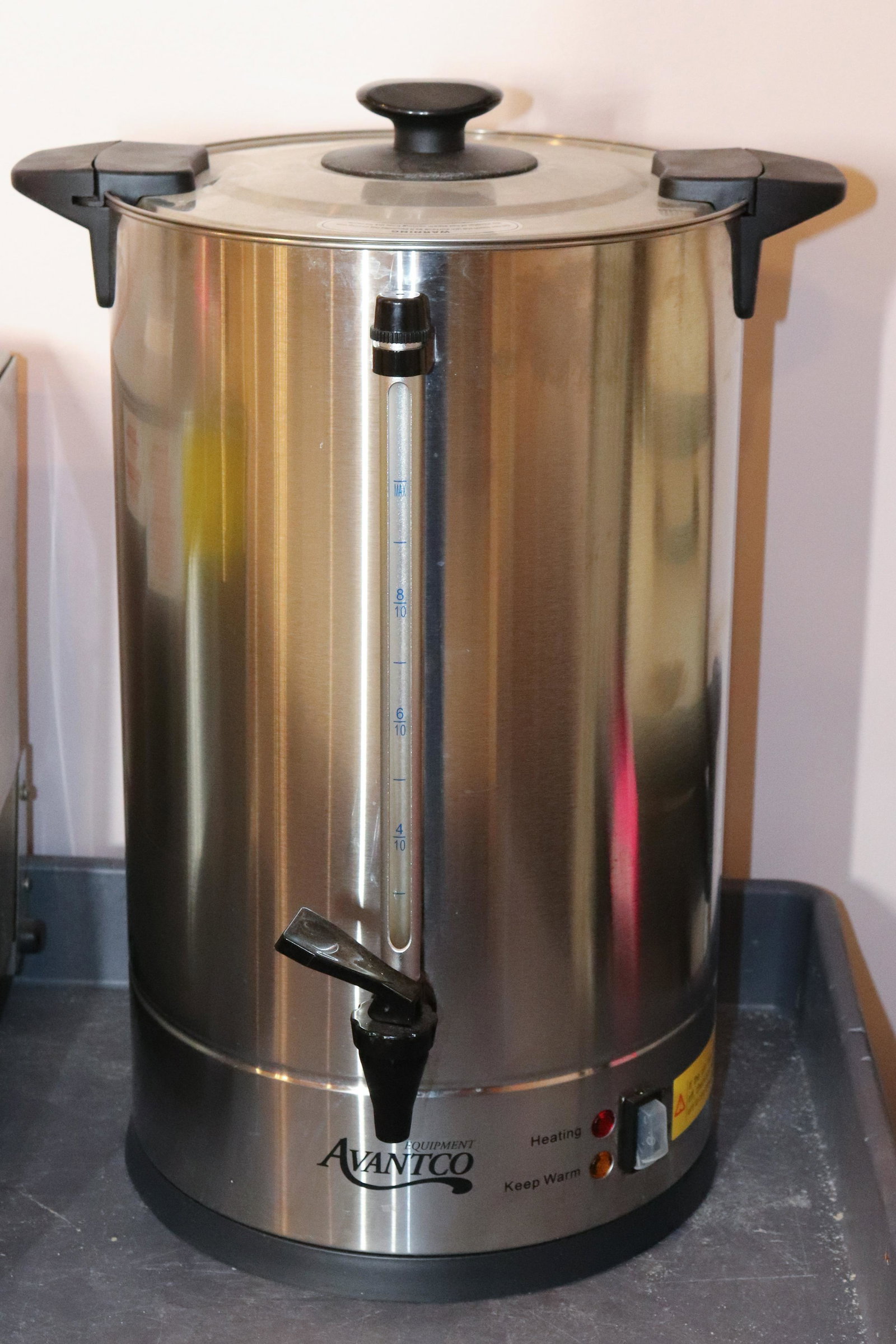 AVANTCO ELECTRIC COFFEE POT: STAINLESS STEEL SIZE: 18" H TERMS: This is an On-Site Auction. Pick-up will be from Monday April 4th – Thursday April 7th from 9:00am till 4:00pm OR BY APPOINTMENT. All Items must be paid for be