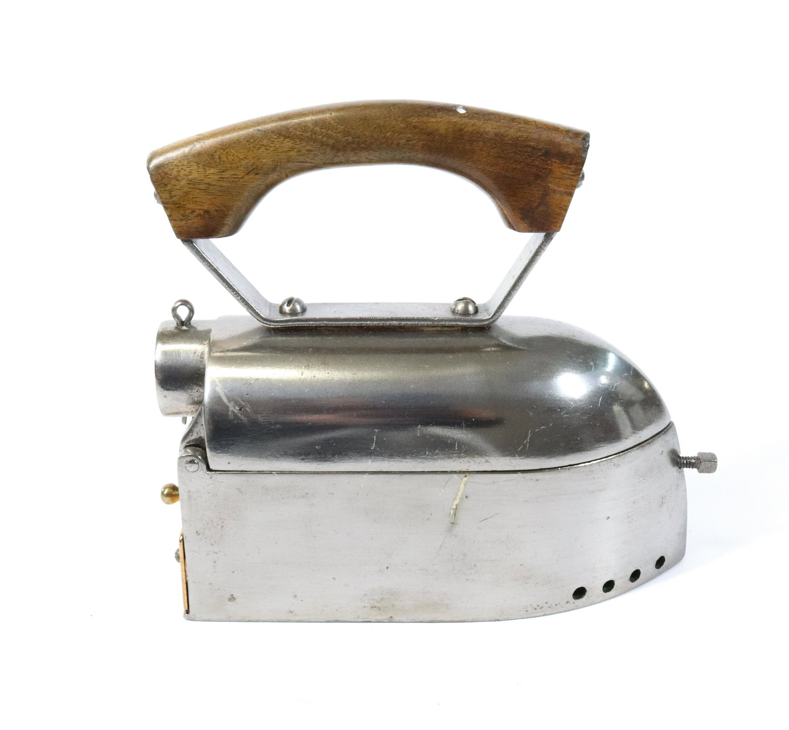 Hungarian Charcoal Iron: Rear Chimney with Damper, Brass Lift Gate - Ox-Tongue SIZE: 9" L