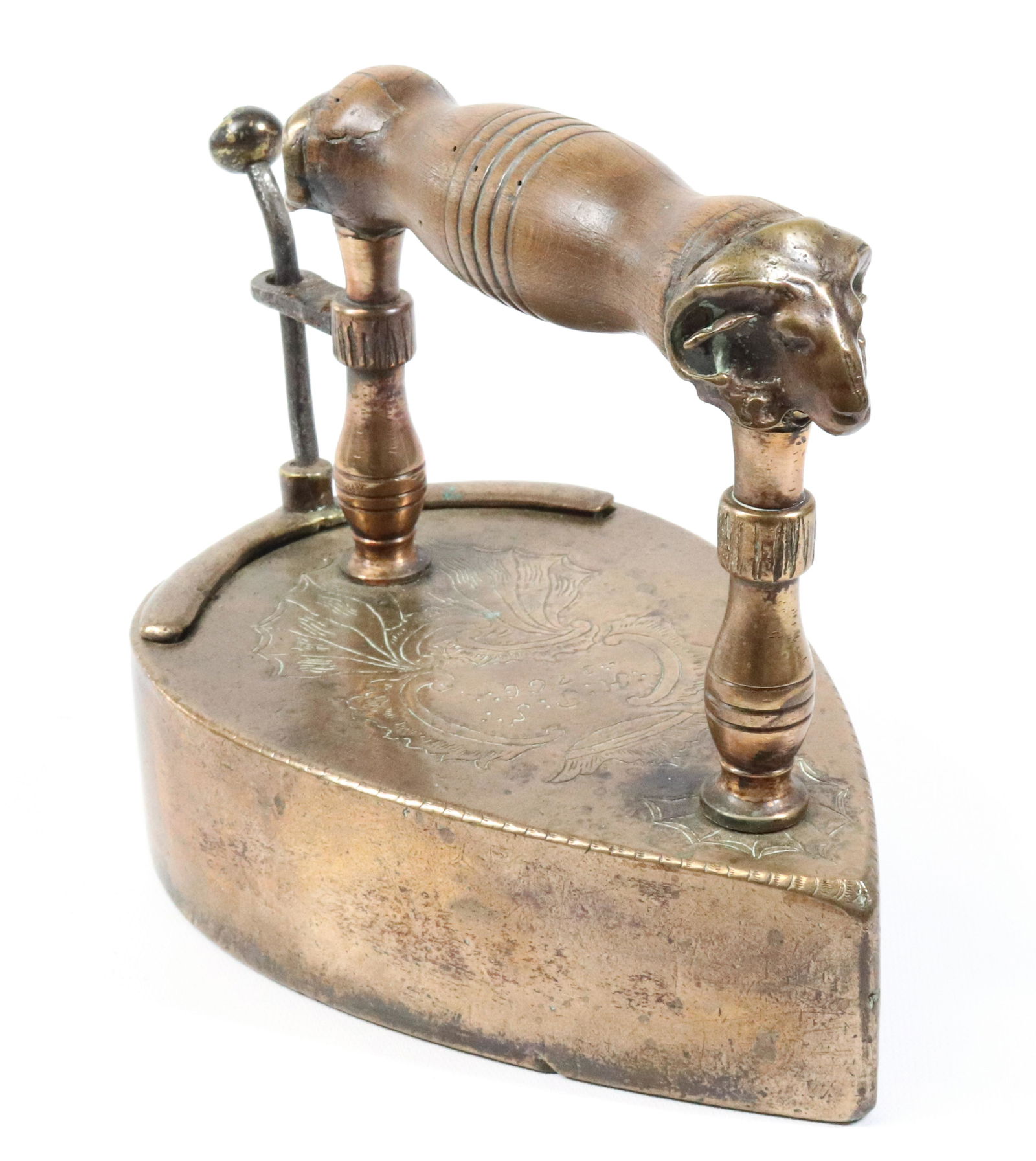 Rose Brass 18th Century Round Back Slug Iron (1 of 6)