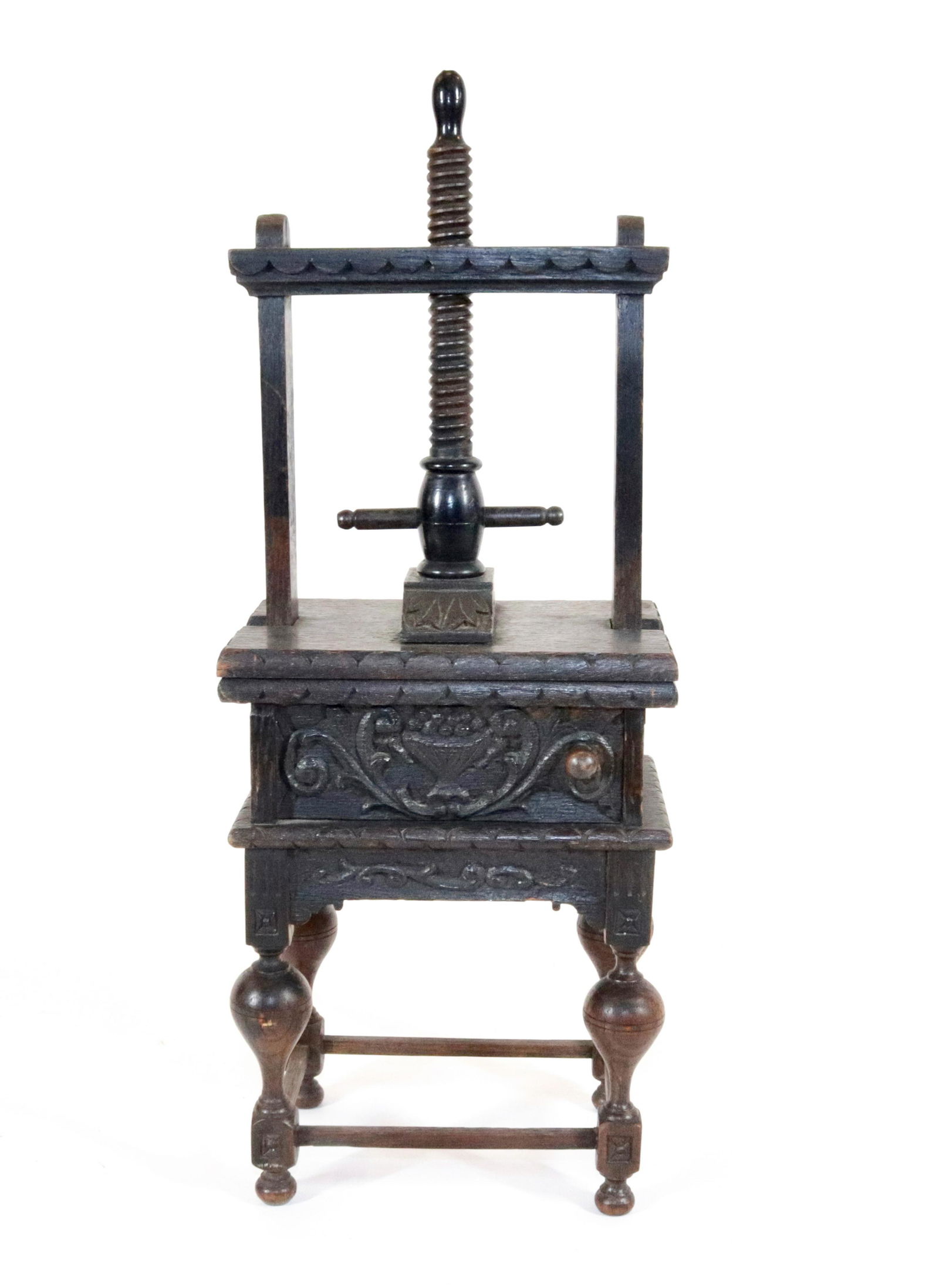 Miniature Jacobean Style Linen Press (1 of 4)