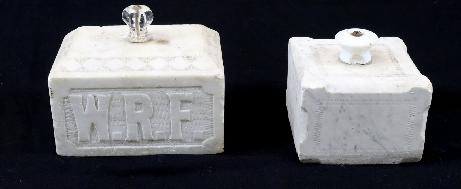 (2) MARBLE DOOR STOPS (1 of 3)