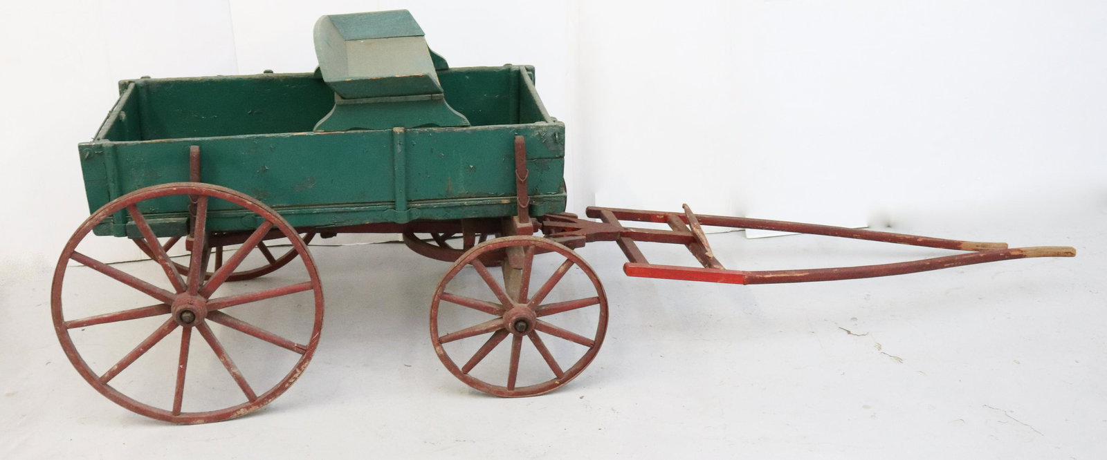 PAINT DECORATED WOODEN GOAT WAGON (1 of 5)