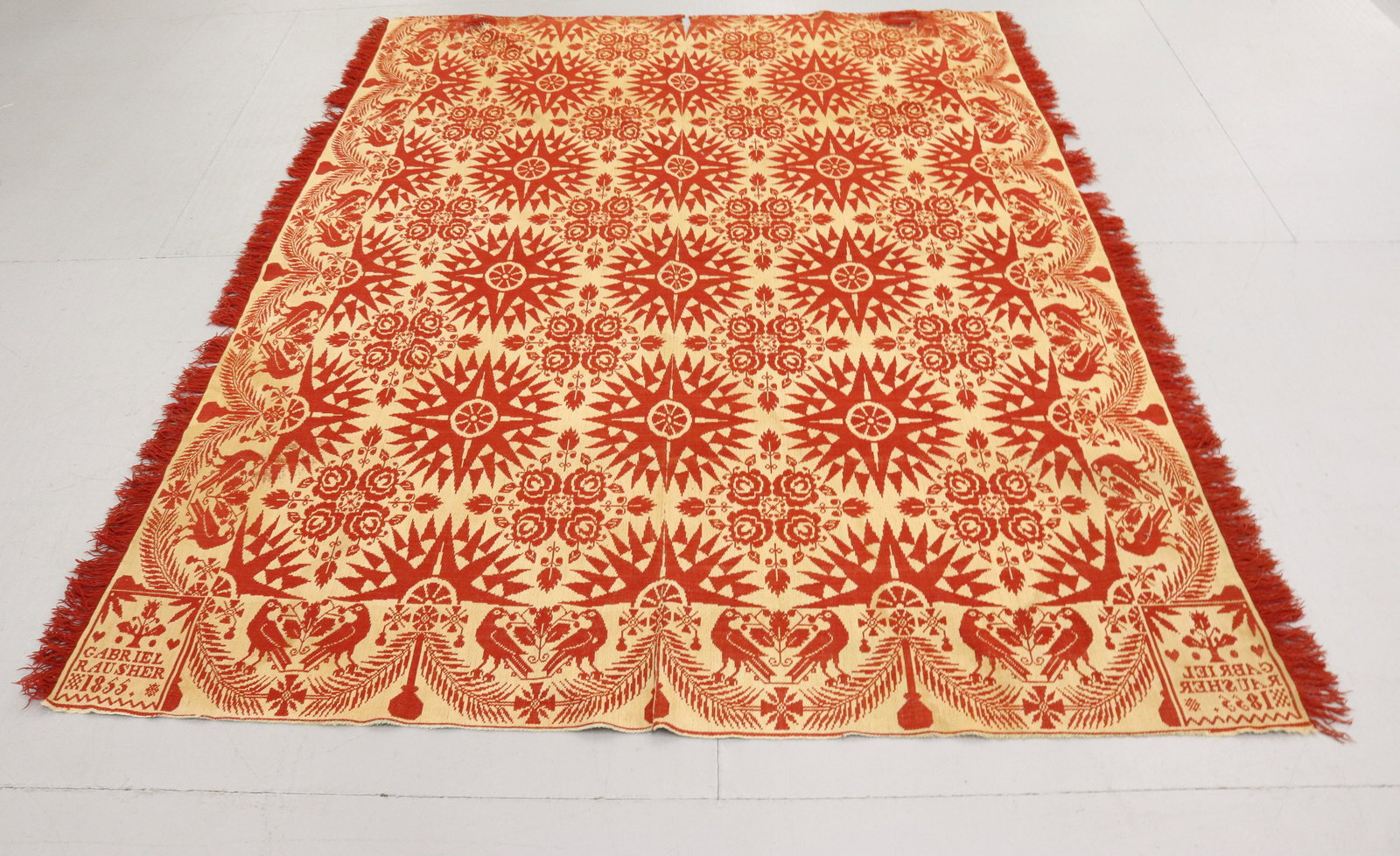 19TH CENTURY WOVEN COVERLET (1 of 5)