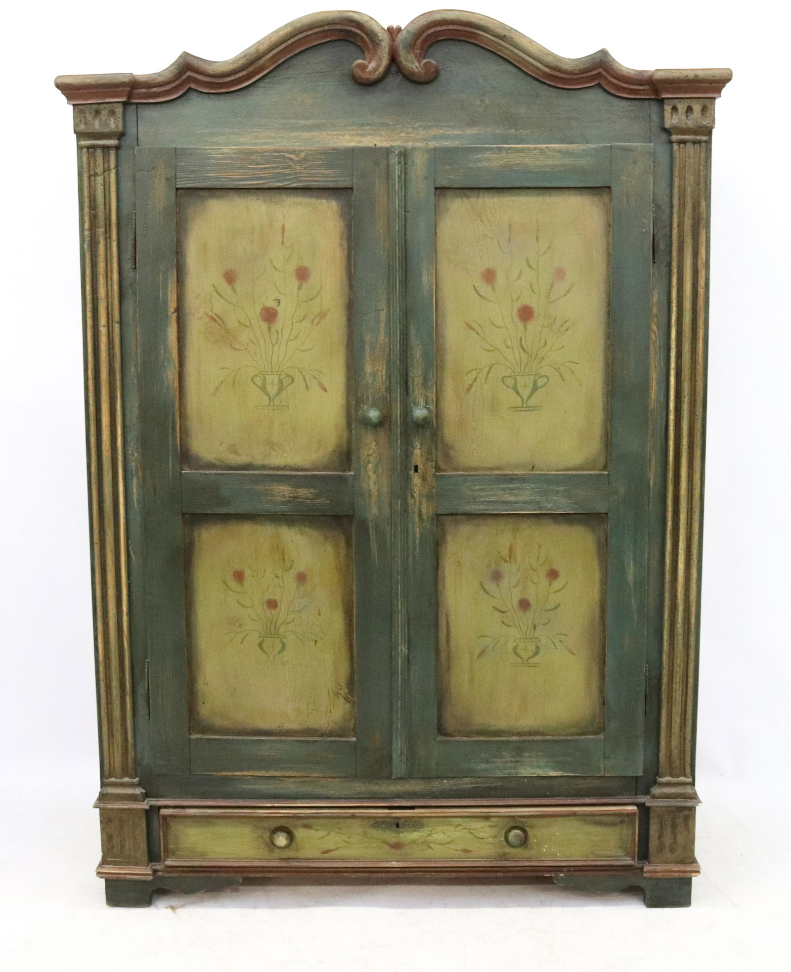 PAINT DECORATED TWO DOOR STORAGE CABINET (1 of 5)