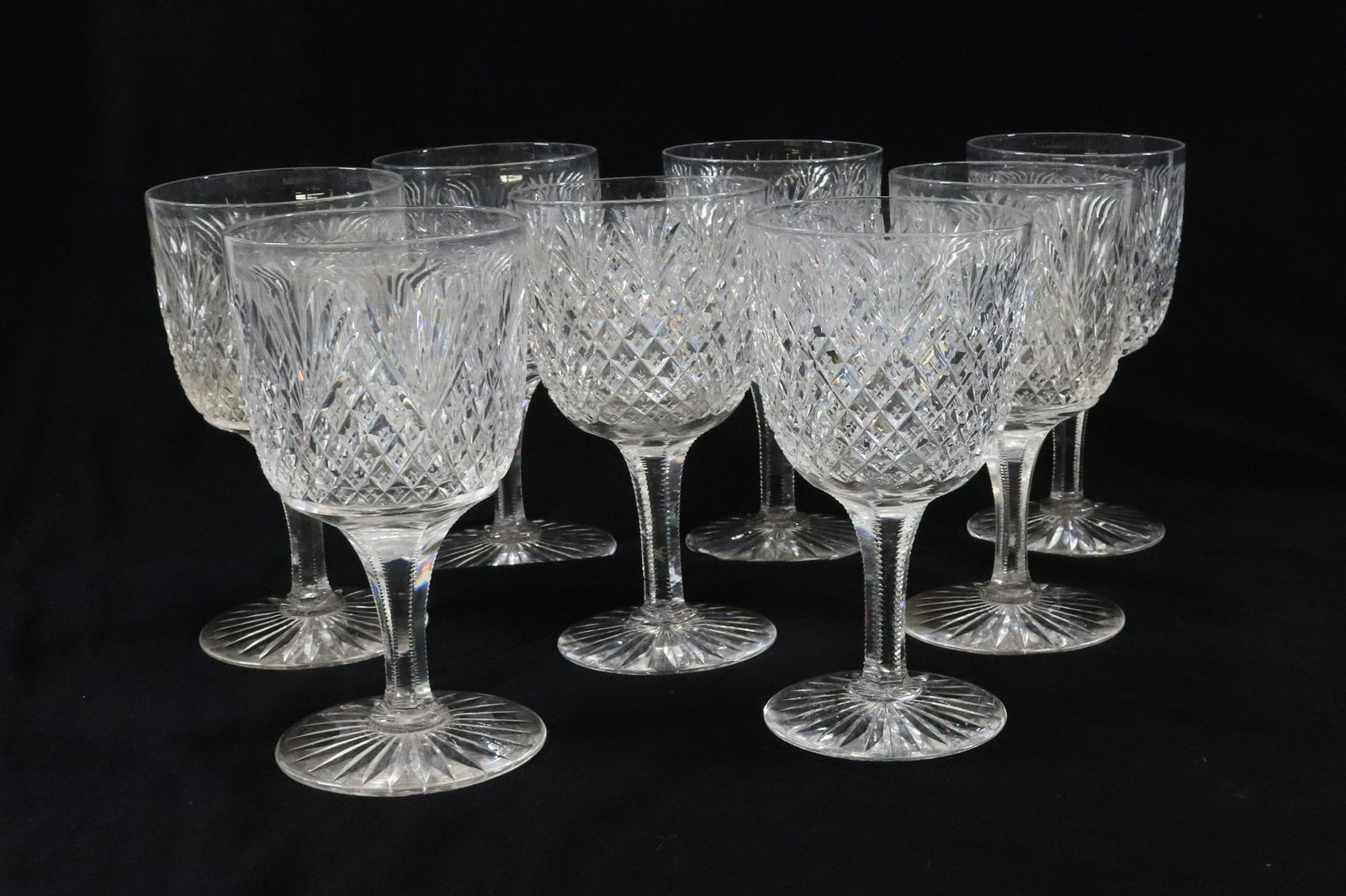 (8) BRILLIANT CUT-GLASS GOBLETS (1 of 3)