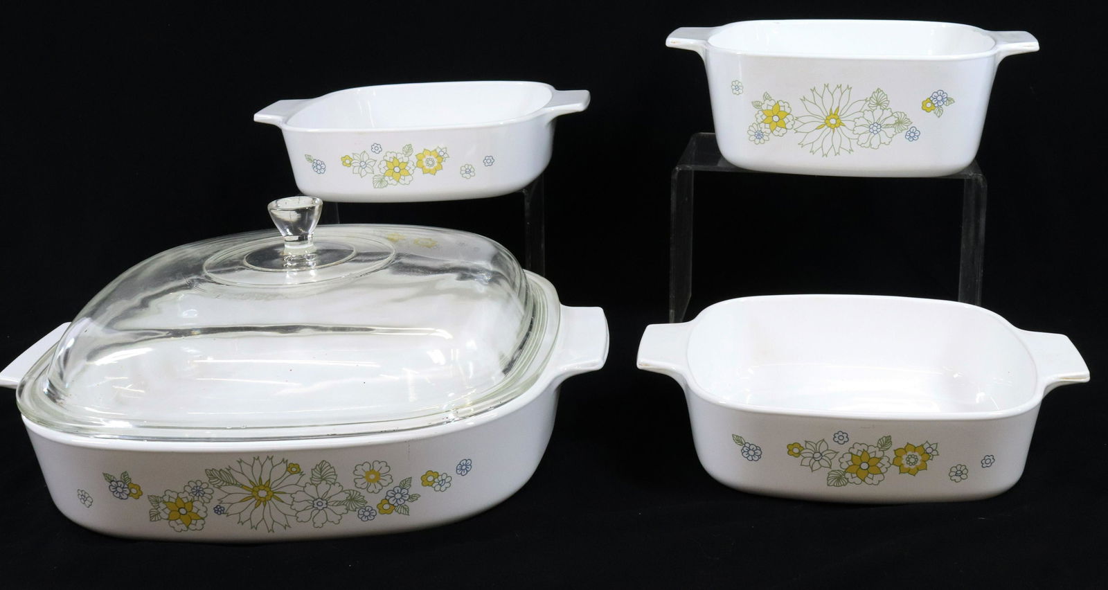 (4) CORNING WARE FLORAL BOUQUET CASSEROLE DISHES (1 of 3)