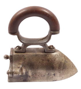 GERMAN SMALL SIZE OX TONGUE IRON: OX TONGUE WITH "C" HANDLE AND SLUG 4" L