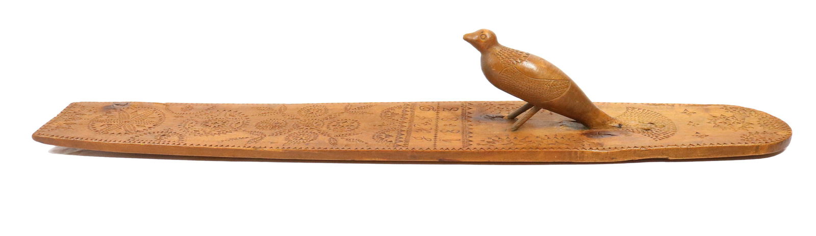 CARVED 19TH C. DANISH MANGLE BOARD (1 of 5)