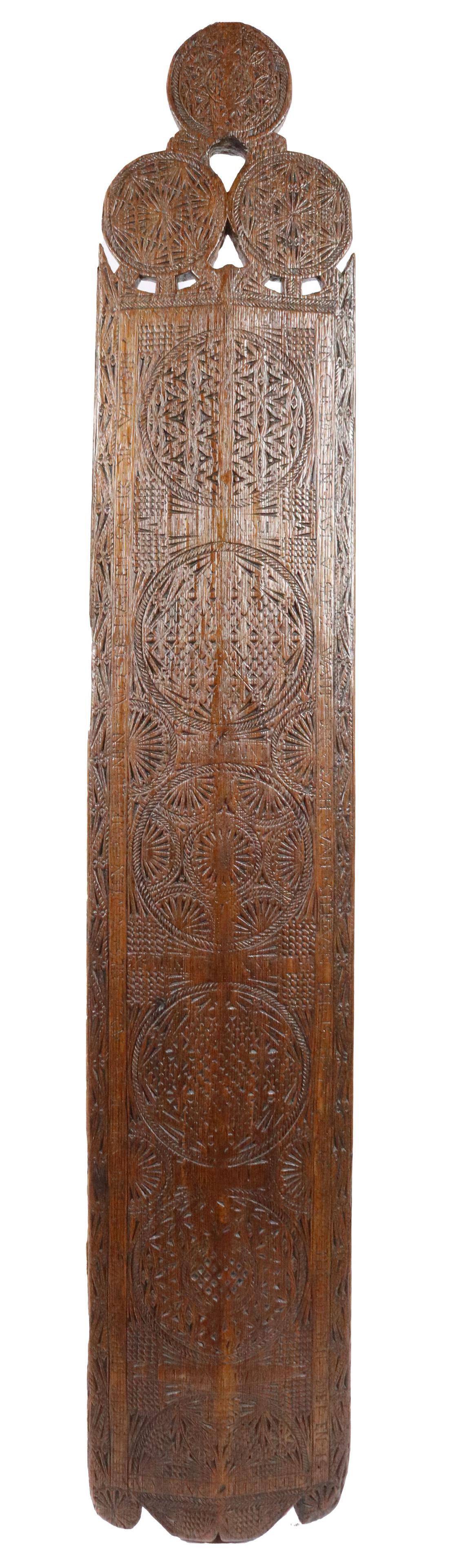 EARLY 17TH C. CARVED DUTCH MANGLE BOARD (1 of 5)