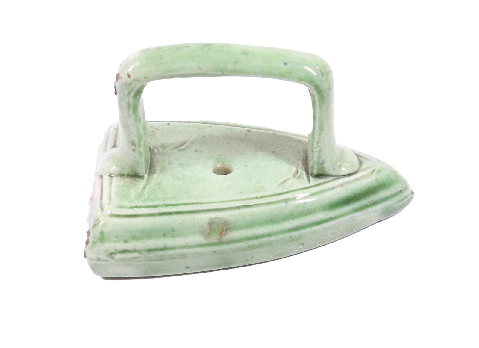 EARLY 19TH. C. PEARLWARE FLAT IRON (1 of 4)