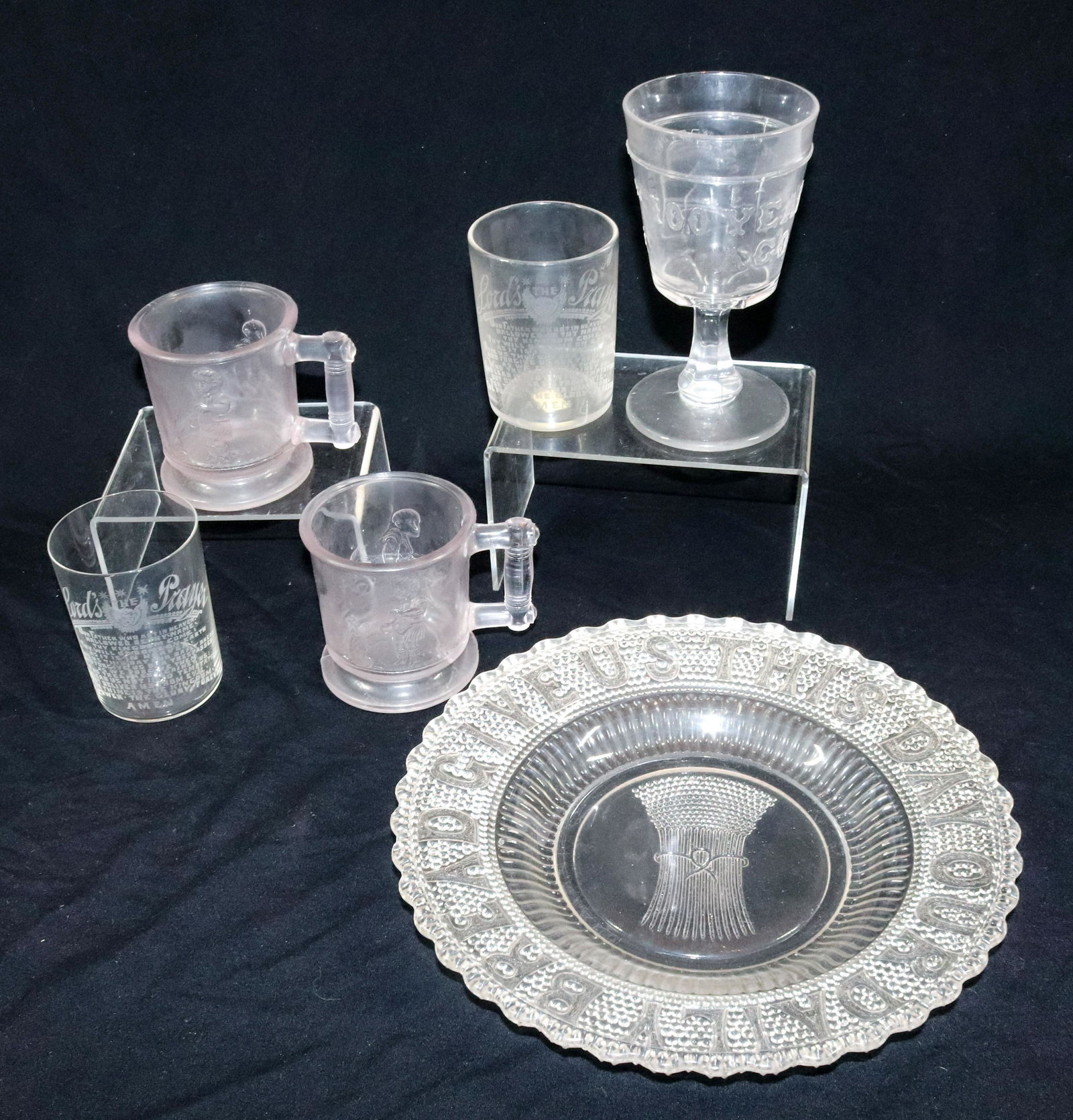 LOT OF VICTORIAN PATTERN GLASS (1 of 9)