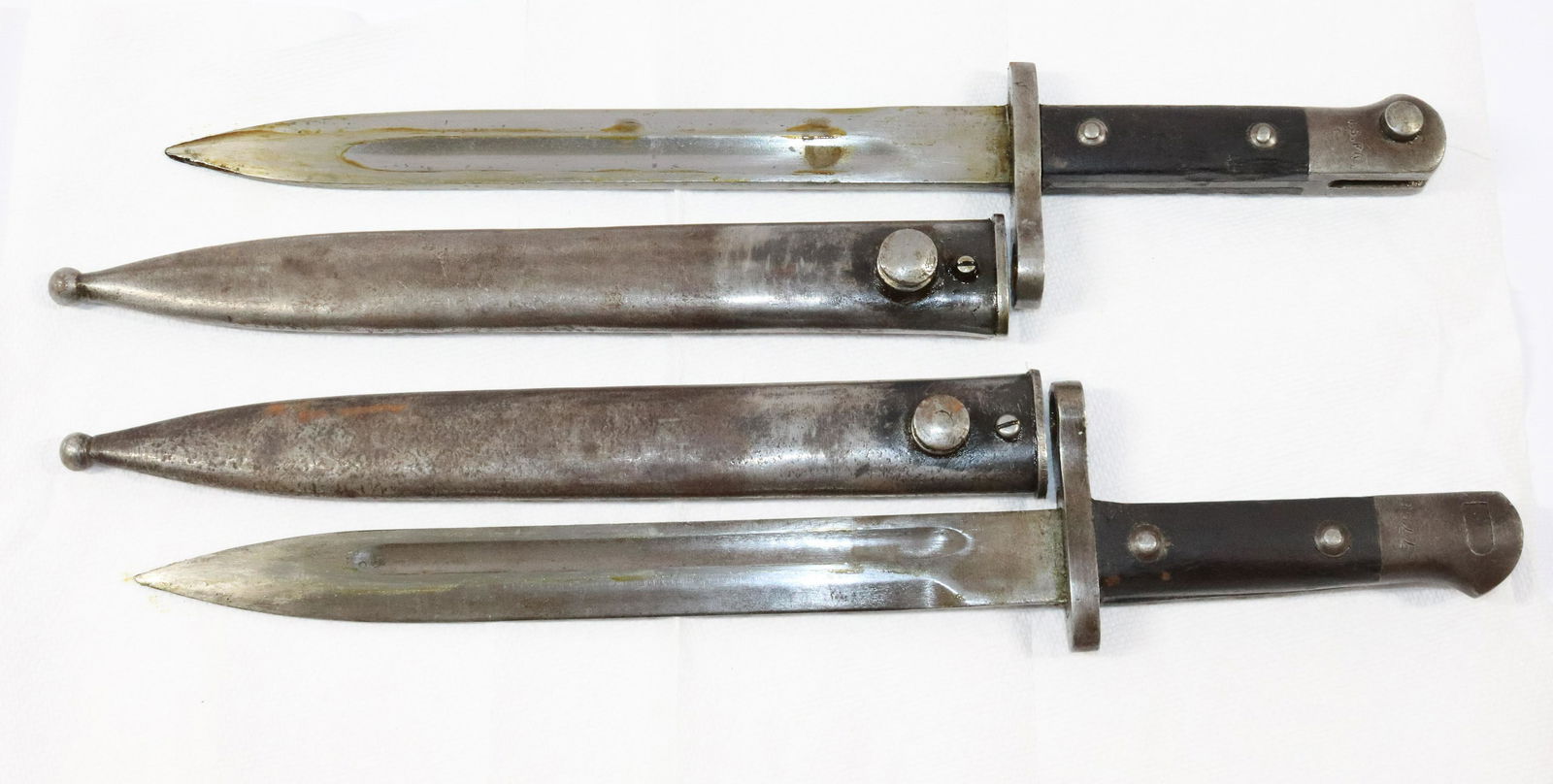 (2) VINTAGE MILITARY BAYONET KNIVES WITH SCABBARDS (1 of 4)