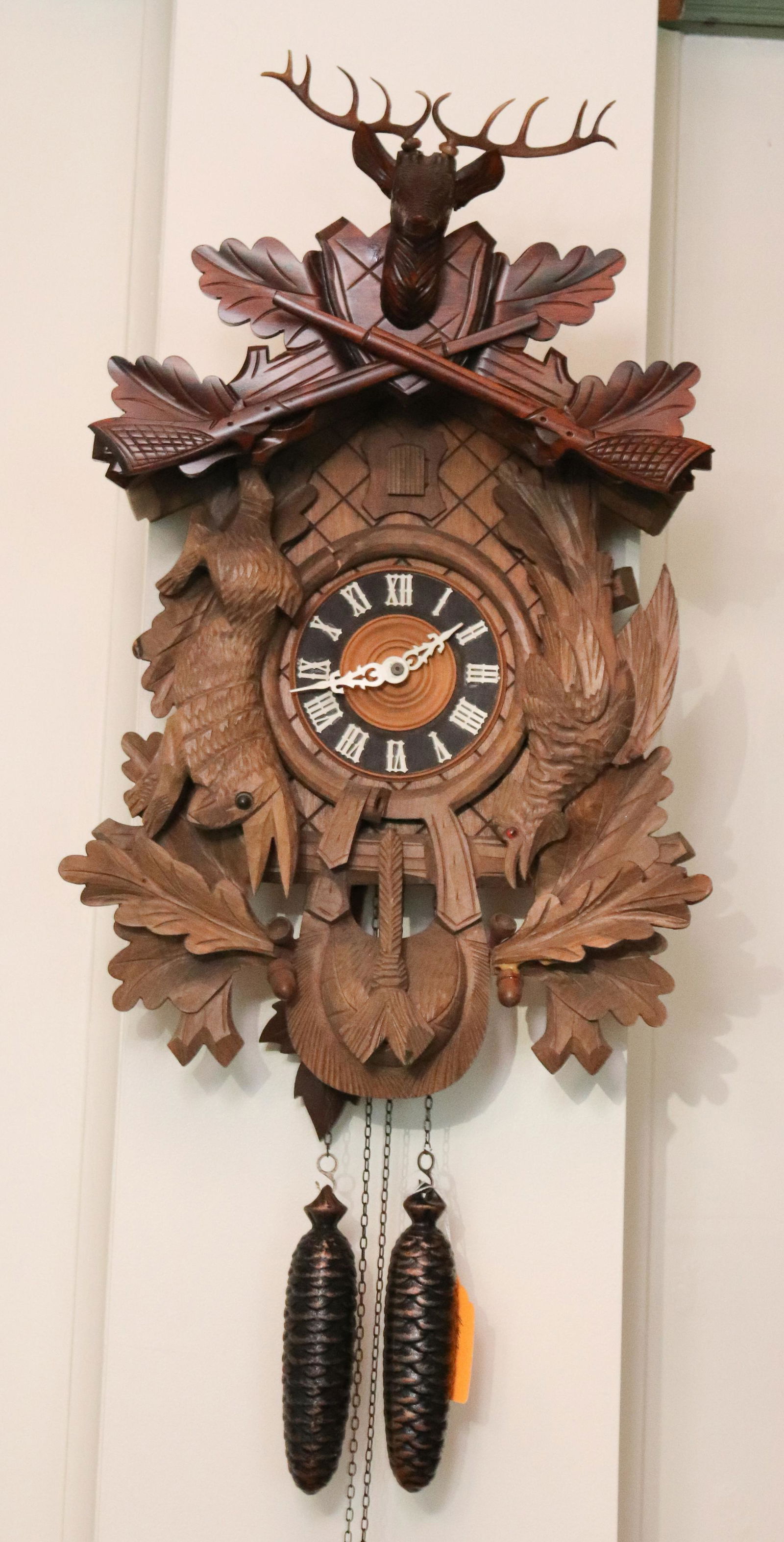 CARVED GERMAN CUCKOO CLOCK (1 of 1)