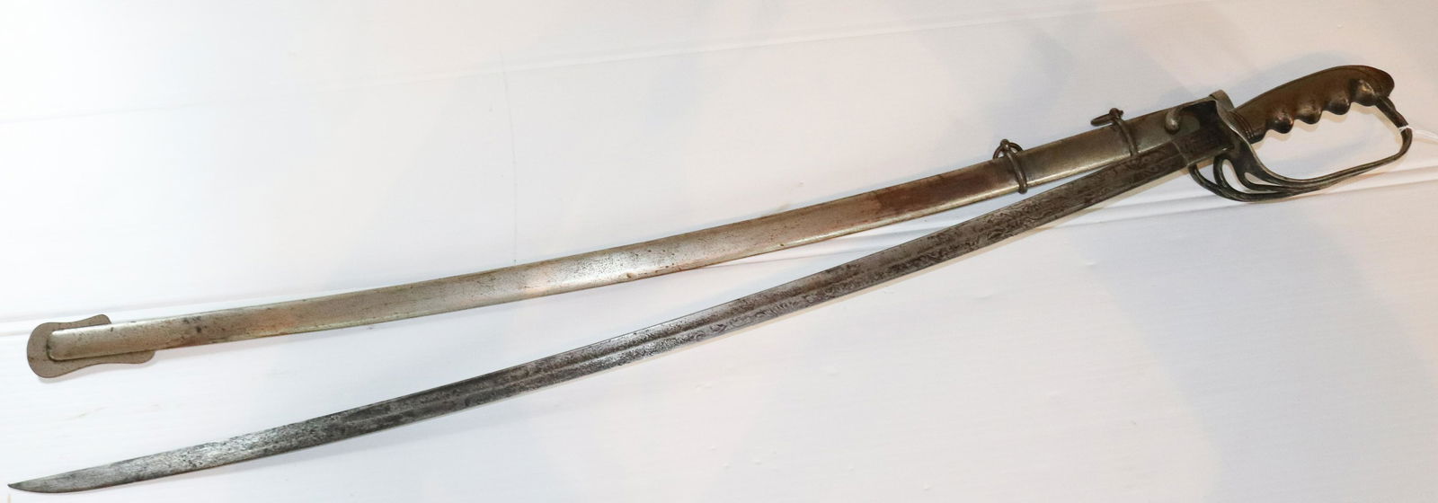 POLISHED ANTIQUE FRATERNAL SWORD AND SCABBARD (1 of 3)