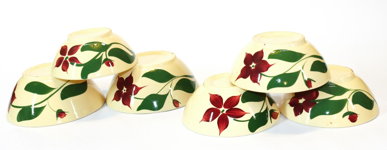 (6) WATT WARE STAR FLOWER BOWLS (1 of 4)