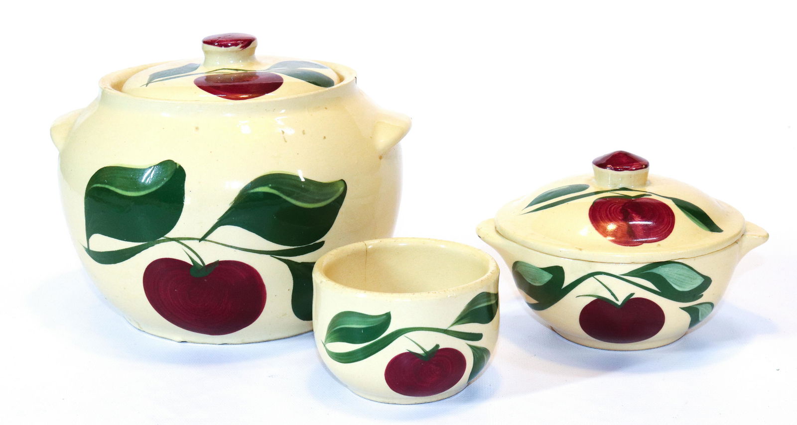 (3) WATT WARE RED APPLE POTTERY PIECES (1 of 5)
