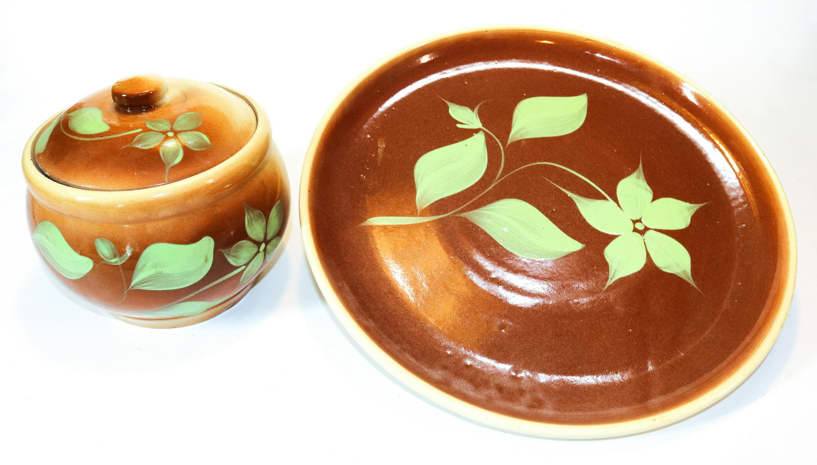 WATT WARE SILHOUETTE COOKIE JAR AND LARGE PLATTER (1 of 3)