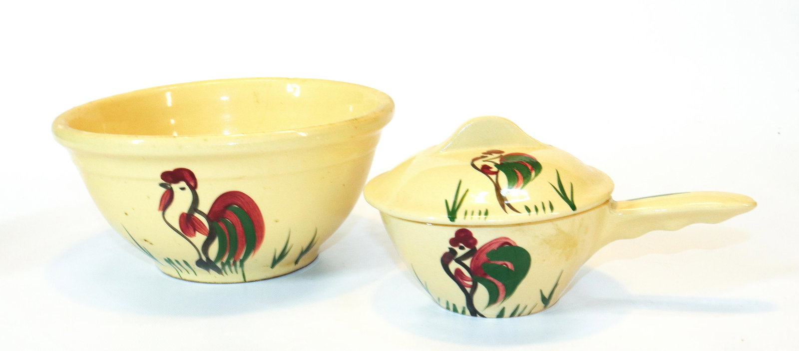 WATT WARE ROOSTER BOWL AND CASSEROLE (1 of 4)