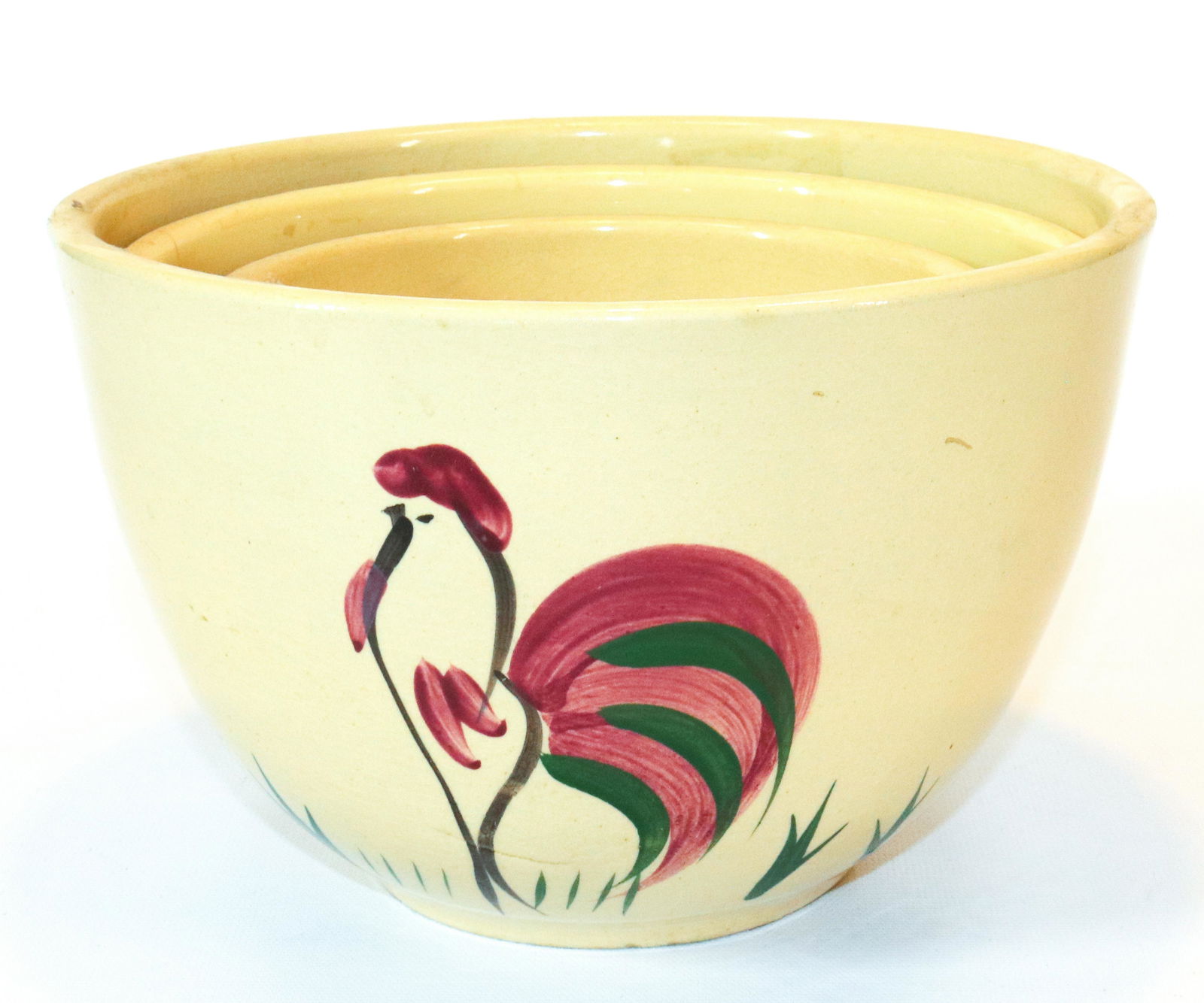(3) WATT WARE ROOSTER MIXING BOWLS (1 of 5)