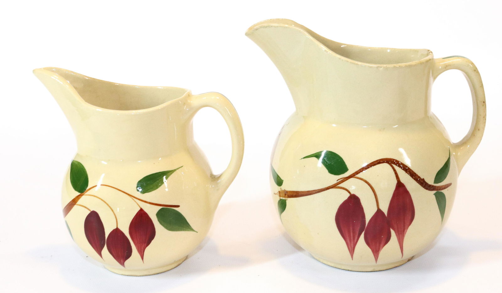 (2) WATT WARE RED BUD PITCHERS (1 of 4)