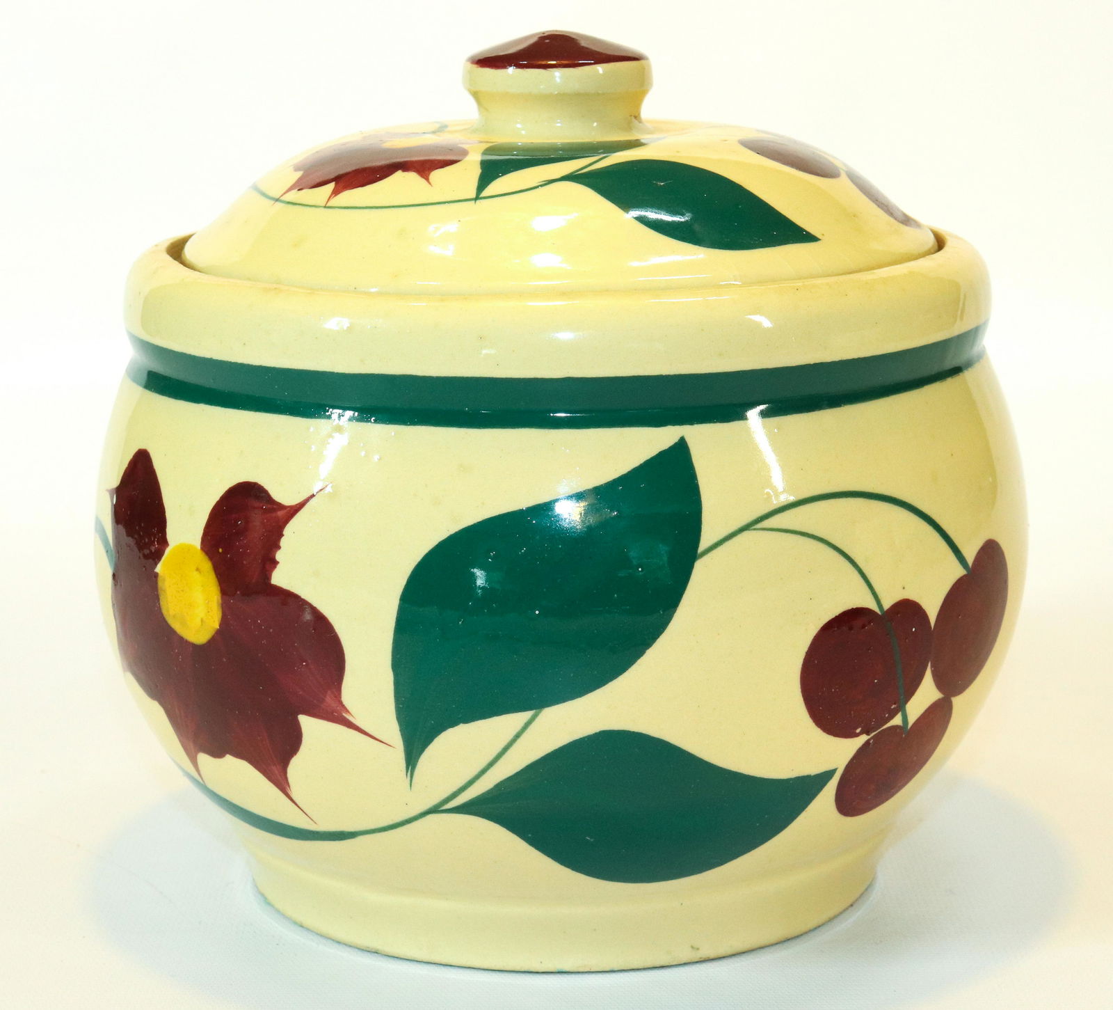 WATT WARE POTTERY CHERRY COOKIE JAR (1 of 3)